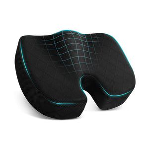 AuraCushion™ Orthopedic Memory Foam Seat Cushion - rhombus layer grid black