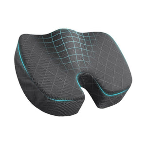 AuraCushion™ Orthopedic Memory Foam Seat Cushion - Rhomboid layer grid dark gray